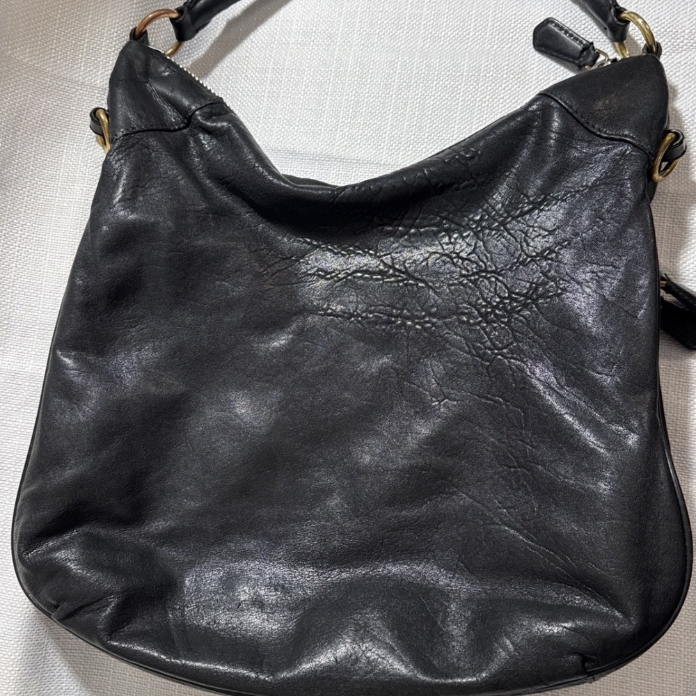 Marc by Marc Jacobs Black Leather Hobo Shoulder Bag Gold Hardware Slouchy - Picture 14 of 15